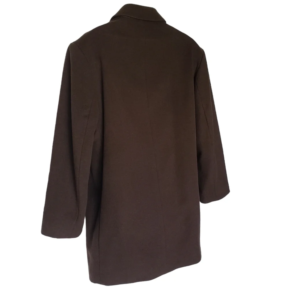 Pronto Uomo Overcoat Mens Size 40 S Brown Wool Button Front Classic Professional